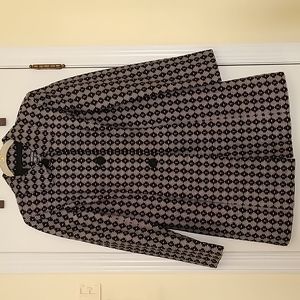 Anthracite black/cream poly/cotton  textured topper. Size 10 fits 6-8.